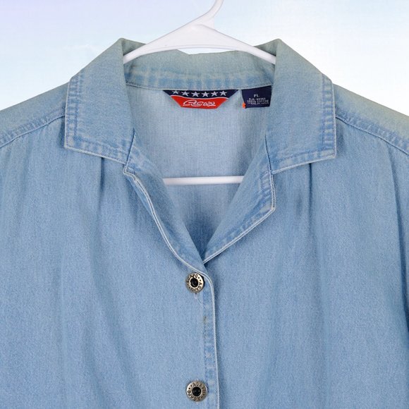 Vintage Chambray Embroidered Outfit Petite Large - Picture 5 of 13